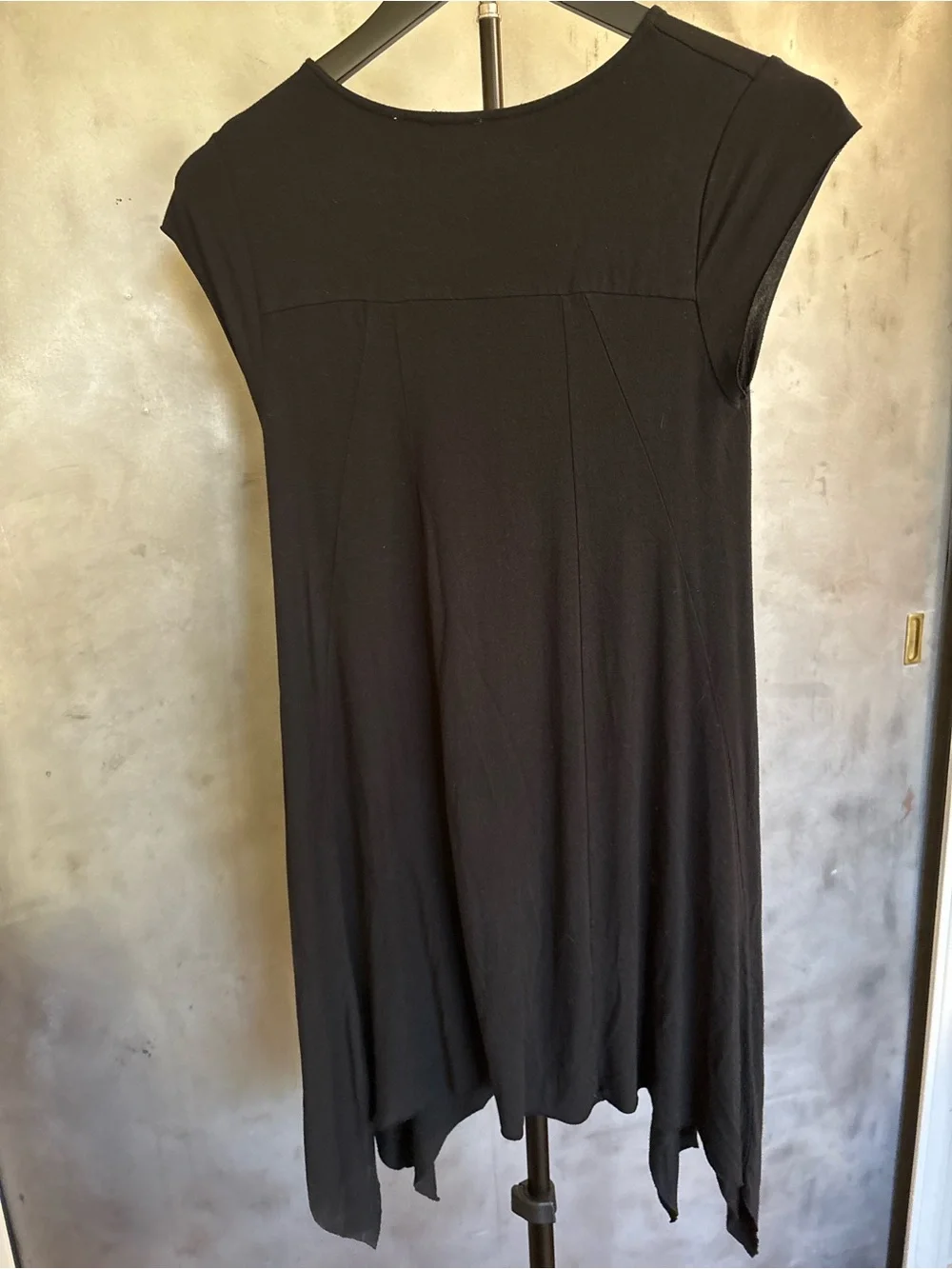 Philosophy‎ Dresses Black Asymmetrical Hem Modal Tunic Dress Minimalist